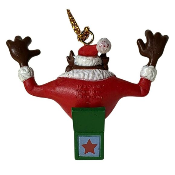 1995 Taz Christmas Ornament Santa Suit Jack-In-The-Box Holiday Miniature 1.25" - Picture 3 of 7